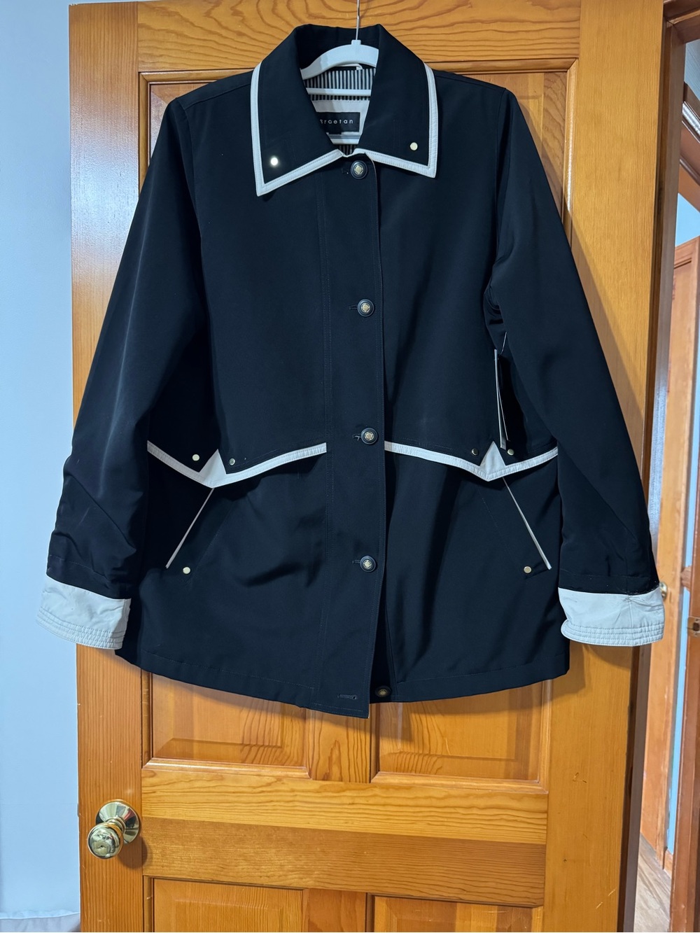 Braetan Black Utility Jacket with Contrast White Trim